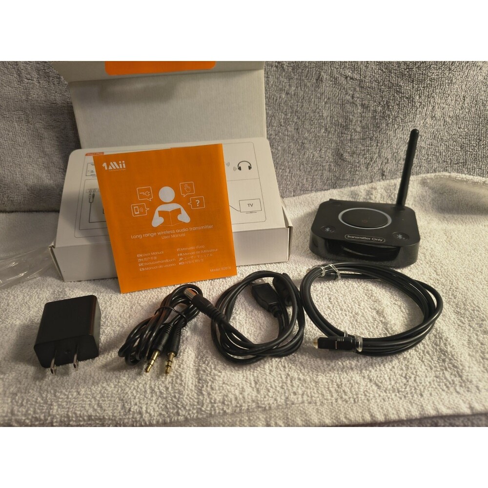 1Mii B06TX Long Range Wireless Bluetooth 5.0 Audio Transmitter for TV Open Box